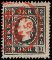 N° 12 '3 Kr Zwart, Type II' Met Zeer Moo - Gebruikt