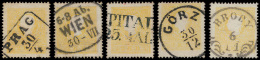 N° 11 '2 Kr Geel, Type II' (5x) Uitgezoc - Used Stamps