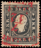 N° 7 '1858, 3 K Zwart' Luxe Centrage, Me - Used Stamps