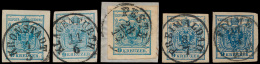 N° 5 '9 Kr Blauw' (10x), Prachtige Breed - Used Stamps