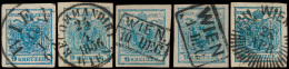 N° 5 '9 Kr Blauw' (15x), Prachtige Breed - Used Stamps