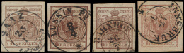 N° 4 '6 Kr Bruin' (4x) Prachtige Zegels, - Used Stamps