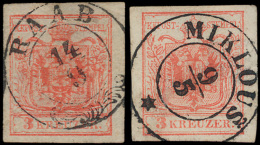 N° 3 '3 Kr Rood' (5x) Mooie Selectie Van - Used Stamps