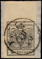 N° 2 '2 Kr Zwart, Type III' Op Fragment, - Oblitérés