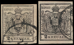 N° 2 '2 Kr Zwart' (2x) Verschillende Tin - Used Stamps