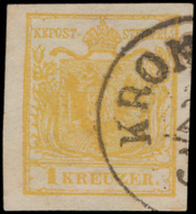 N° 1 '1 Kr Geel, Type III' Breed Gerand, - Used Stamps