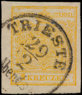 N° 1A '1850, 1 Kr Geel' LUXE (Yv € 150) - Gebruikt