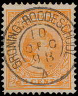 N° 34 'Hangend Haar 3 Cent Oranje' Met L - Unclassified