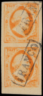 N° 3 '15 Cent Oranje' (vertikaal Paar), - Andere & Zonder Classificatie