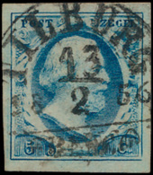 N° 1 '5 Cent Donkerblauw' Breed Gerand, - Autres & Non Classés