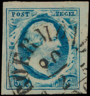 N° 1 '5 Cent Blauw' Zeer Breed Gerand Pr - Autres & Non Classés