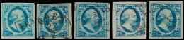 N° 1 '5 Cent Blauw, Diverse Platen' (5x) - Andere & Zonder Classificatie