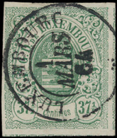 N° 10 '37 1/2c Groen' Breed Gerand, Zeer - 1852 Guillaume III