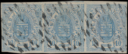 N° 6 '10c Blauw' (strip Van 3) Breed Ger - 1852 Guglielmo III