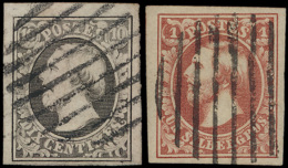 N° 1 En 2 '10c Gris En 1 Sgr Rouge' Beid - 1852 Willem III