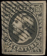 N° 1b '10c Noir Verdâtre' Goed Gerand, Z - 1852 William III