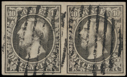 N° 1j '10c Gris Noir' (in Paar) Beide Ze - 1852 William III