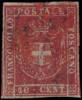 N° 21 '1860, 40 Cent. Rood', Zm (Yv € 17 - Tuscany