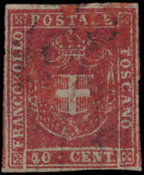 N° 21 '1860, 40 Cent. Rood', Zm (Yv € 17 - Toscana