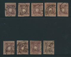 N° 19 '1860, 10 Cent. Bruin' (9x) Divers - Tuscany