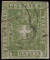 N° 18a '1860, 5 Cent. Olijfgroen' Zm (Yv - Toscana