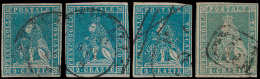 N° 13 '1857, 2 Cr Groenblauw' (4x) Diver - Toscana