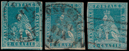 N° 5 '1851, 2 Cr Blauw' (3x) Zeer Mooie - Toscane