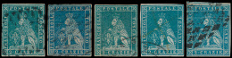 N° 5 '1851, 2 Cr Blauw' (4x) Diverse Tin - Tuscany