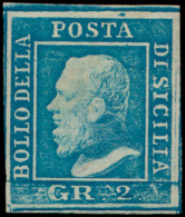 N° 20 '1859, Gr 2 Blauw' LUXE Zegel (Yv - Sicilië