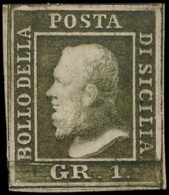 N° 19a '1859 Gr 1 Donkerolijf' Gekeurd K - Sicily