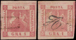 N° 2 '1858, Gra 1' (2x) Diverse Tinten, - Naples