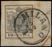 N° 2 '10c Zwart, Type I' Zeer Goed Geran - Lombardy-Venetia