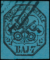 N° 8 '1852, 7 Baj Lichtblauw' LUXE, Geke - Papal States