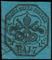 N° 8 '1852, 7 Baj Lichtblauw' LUXE, Geke - Papal States