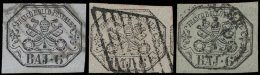 N° 7 '1852, 6 Baj' (3x) LUXE Zegels In V - Etats Pontificaux