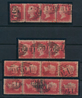 N° 40 '1857, 1d Rose-red' 3 Strippen Van - Used Stamps