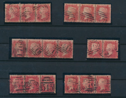 N° 40 '1857, 1d Rose-red' 1 Paar, 1 Stri - Used Stamps