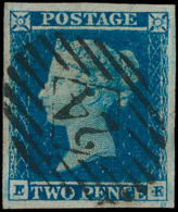 N° 15 '1841, 2d Deep Full Blue' Schitter - Used Stamps