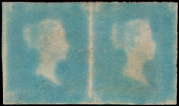 N° 14 '1841, 2d Blue' (Horizontaal Paar) - Used Stamps