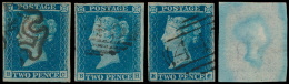 N° 14/15 '1841, 2d Blue' (4 Zegels) W.o. - Gebruikt