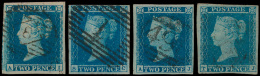 N° 13/14 '1841 2d Blue And Pale Blue' (4 - Oblitérés