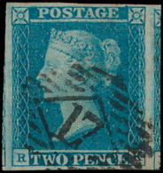 N° 13 '1841, 2d Pale Blue' Met Delen Van - Used Stamps