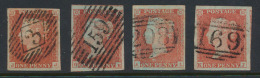 N° 8/10 '1841, 1d Red-brown' (4x) Divers - Used Stamps