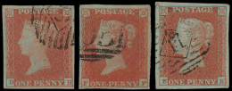 N° 8 '1841, 1d Red-brown' (3x) Mooie Zeg - Used Stamps