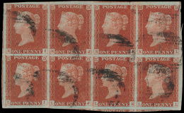 N° 8 '1841, 1d Red-brown' (Blok Van 8) P - Usati