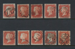 N° 8/10 '1841, 1d Red-brown' (10 Zegels) - Used Stamps