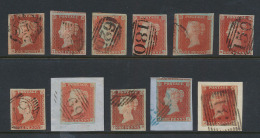 N° 8/10 '1841, 1d Red-brown' (11 Zegels) - Oblitérés
