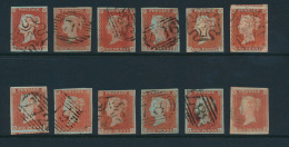 N° 8/10 '1841, 1d Red-brown' (12 Zegels) - Used Stamps