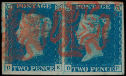 N° 5 '1840, 2d Blue, Red Maltese Cross' - Used Stamps