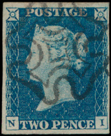 N° 5 '1840, 2d Blue Black Maltese Cross' - Used Stamps